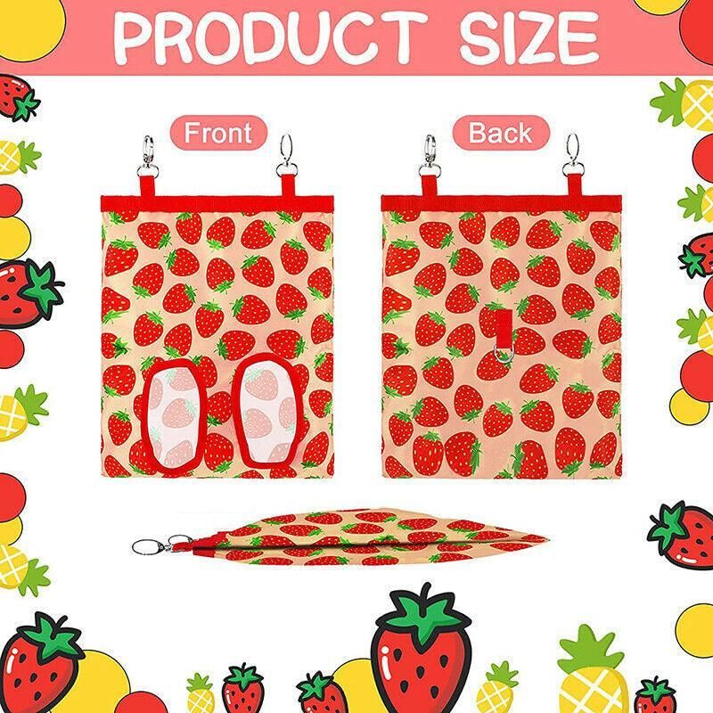 Hay Bag Guinea Pig Rabbit Feeding Bag Animal Hay Feeder Bag Hanging Feeder - Red image 12