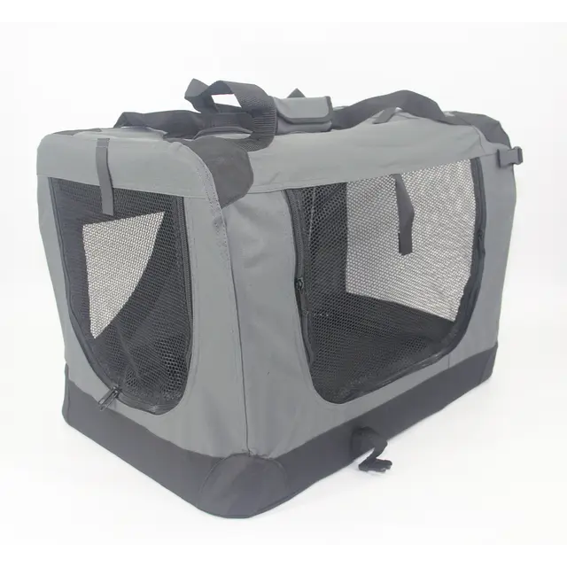 YES4PETS XL Portable Foldable Pet Dog Puppy Cat Soft Dog Cat Crate-Grey
