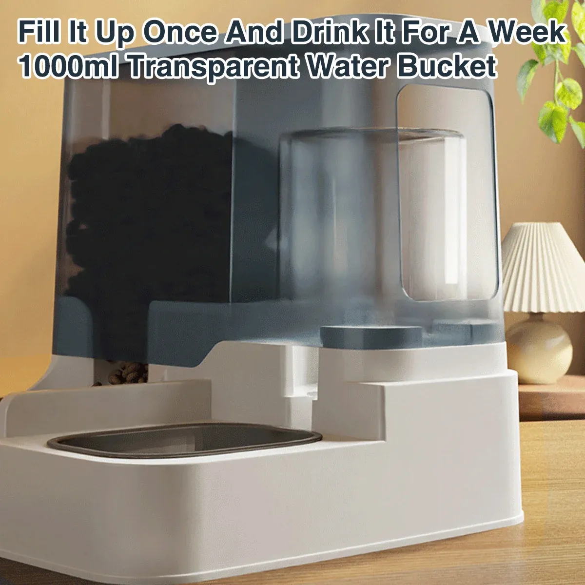 Automatic Cat Feeder Water Dispenser All in One Plastic Bowl for Cats and Dogs - Blue image 14